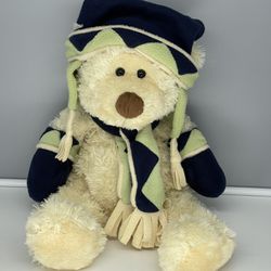 Adorable 2006 Boscov’s Teddy Bear with mittens, scarf and hat EUC