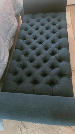 Padded  bench with storage