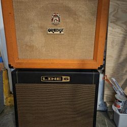 Guitar Speaker Cabinets Orange And Line 6 1x12 Celestion Vintage 30 And G12H