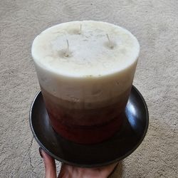 Multicolor Layered, 3 Wick, Extra Large Pillar Candle