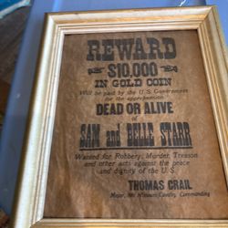 Wanted  Poster For Sam And Belle Starr