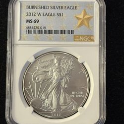 2012-W American Silver Eagle NGC MS69 Burnished 