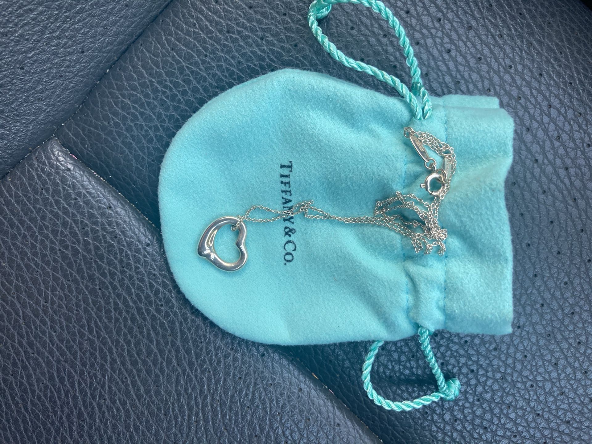 Authentic Tiffany Elsa Peretti Open Heart Necklace