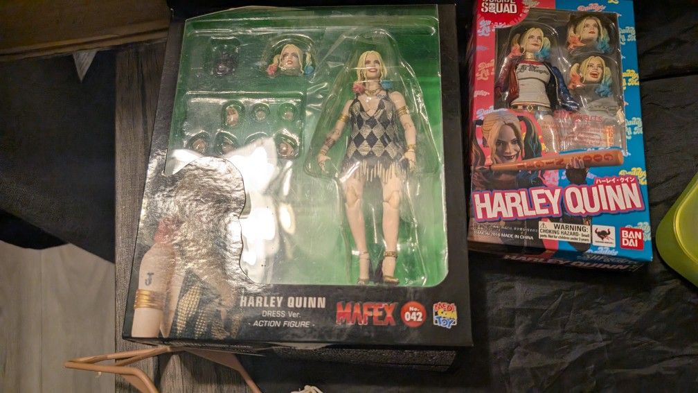 S.H. Figuarts and Mafex Harley Quinn.
