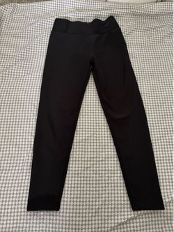 Black High Waisted Heavyweight Winter Thermal Leggings, Large