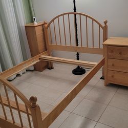 Full-size bed frame and dresser