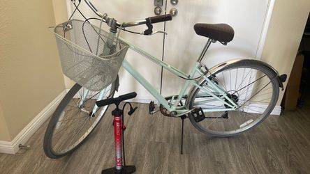 Mint Green City Cruiser Bike with Basket