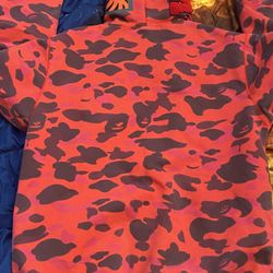 Red Full Zip Bape Hoodie Adult Small