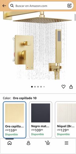 Brushed Gold Rain Shower System with Hand Shower
