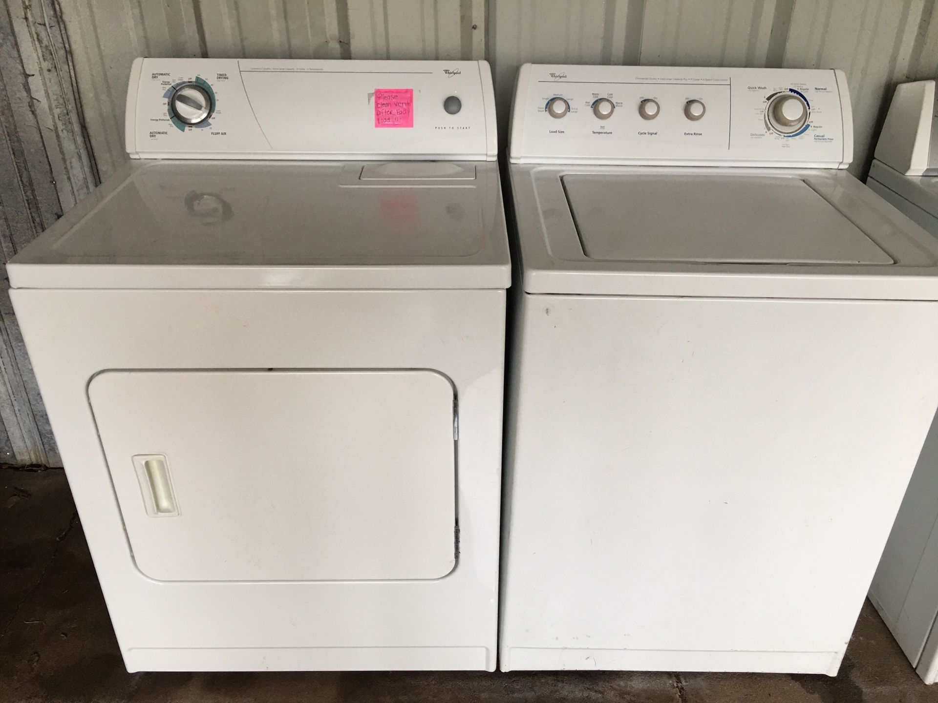 Very nice set whirlpool washer and electric dryer