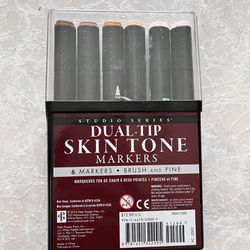 Dual-tip Skin Tone Markers, Set Of 6, Studio Series 