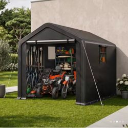 8X10 FT Storage Shed with 2 Roll-Up Windows, Heavy Duty Tent