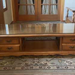 3 Solid American Maple Ethan Allen Style Coffee Table Set With Two End Tables Colonial Style 
