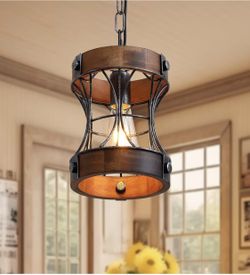 Rustic Chandelier, Modern Farmhouse Chandeliers for Dining Room, Wood Pendant