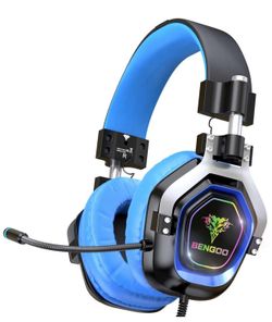 Gaming Headset for PS4, Xbox One, PC,【4 Speaker Drivers】 Over Ear Headphones with 45° Adjustable Earmuff, 720° Noise Canceling Microphone, Bass Surro