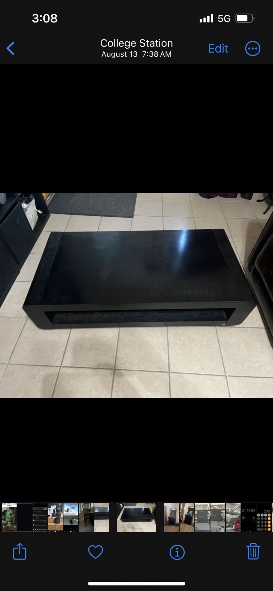 Glass top coffee table