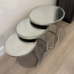 Modern Mirrored Nesting Tables 