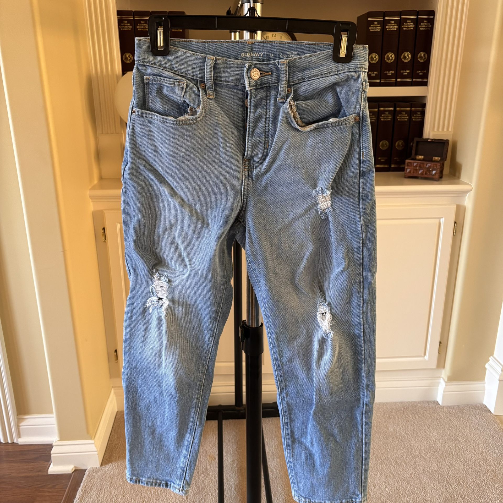 Old Navy Juniors’ O. G. High Rise Straight Built in Tough Jeans 