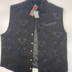 Mens Victorian Suit Vest Steampunk Gothic Waistcoat, XXL *BRAND NEW*