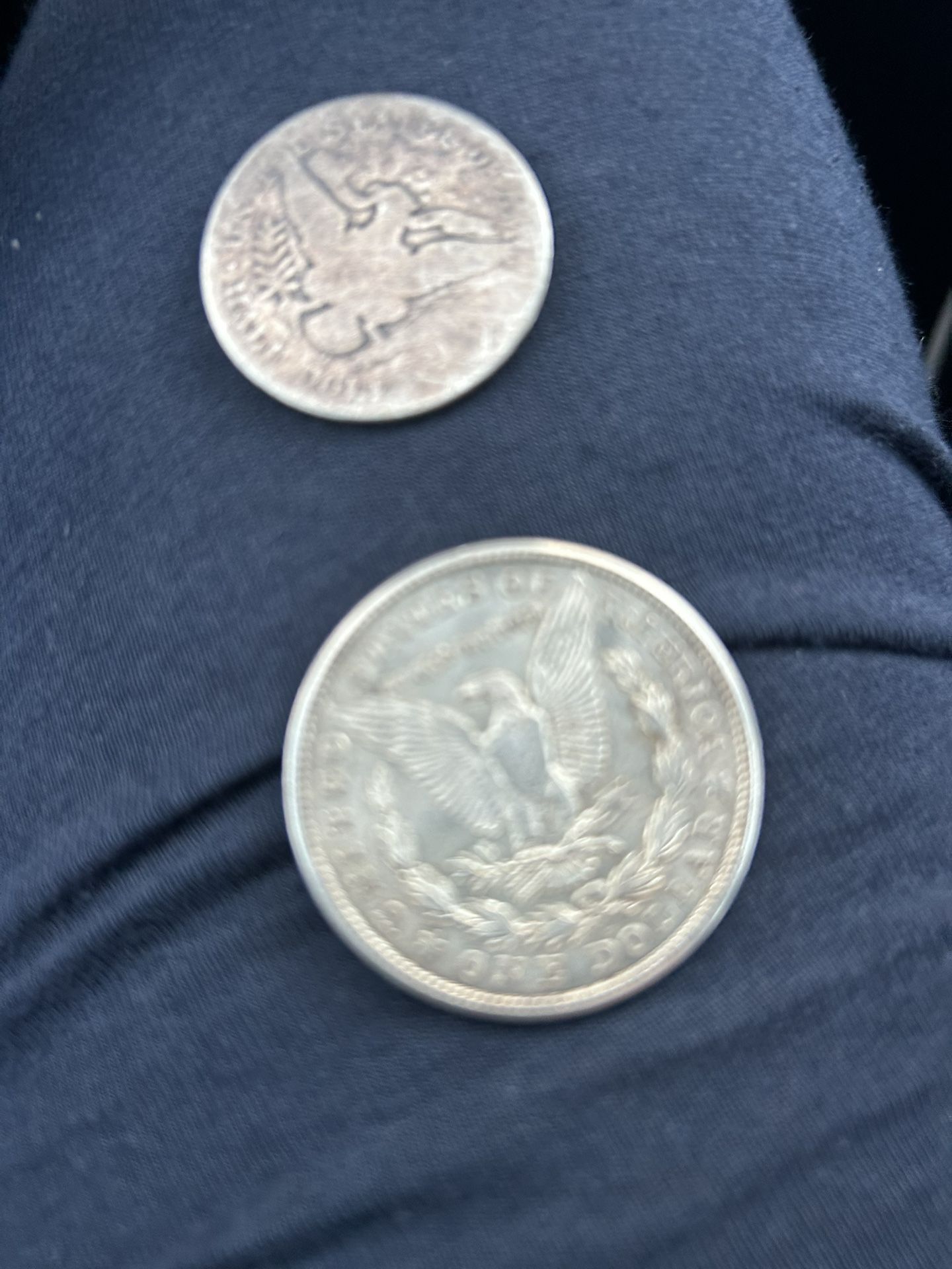 Morgan Silver 1921 And 50 Cent Coin 1900