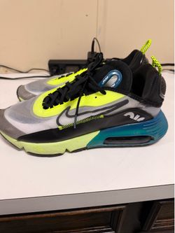 RARE🔥 Nike Air Max 2090 White Black Volt Valerian Blue SZ 10.5 Shoes BV9977-101
