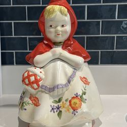 Vintage Block Little Red Riding Hood Cookie Jar