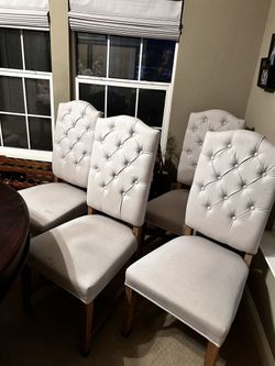 Linen Dining Chairs (4)