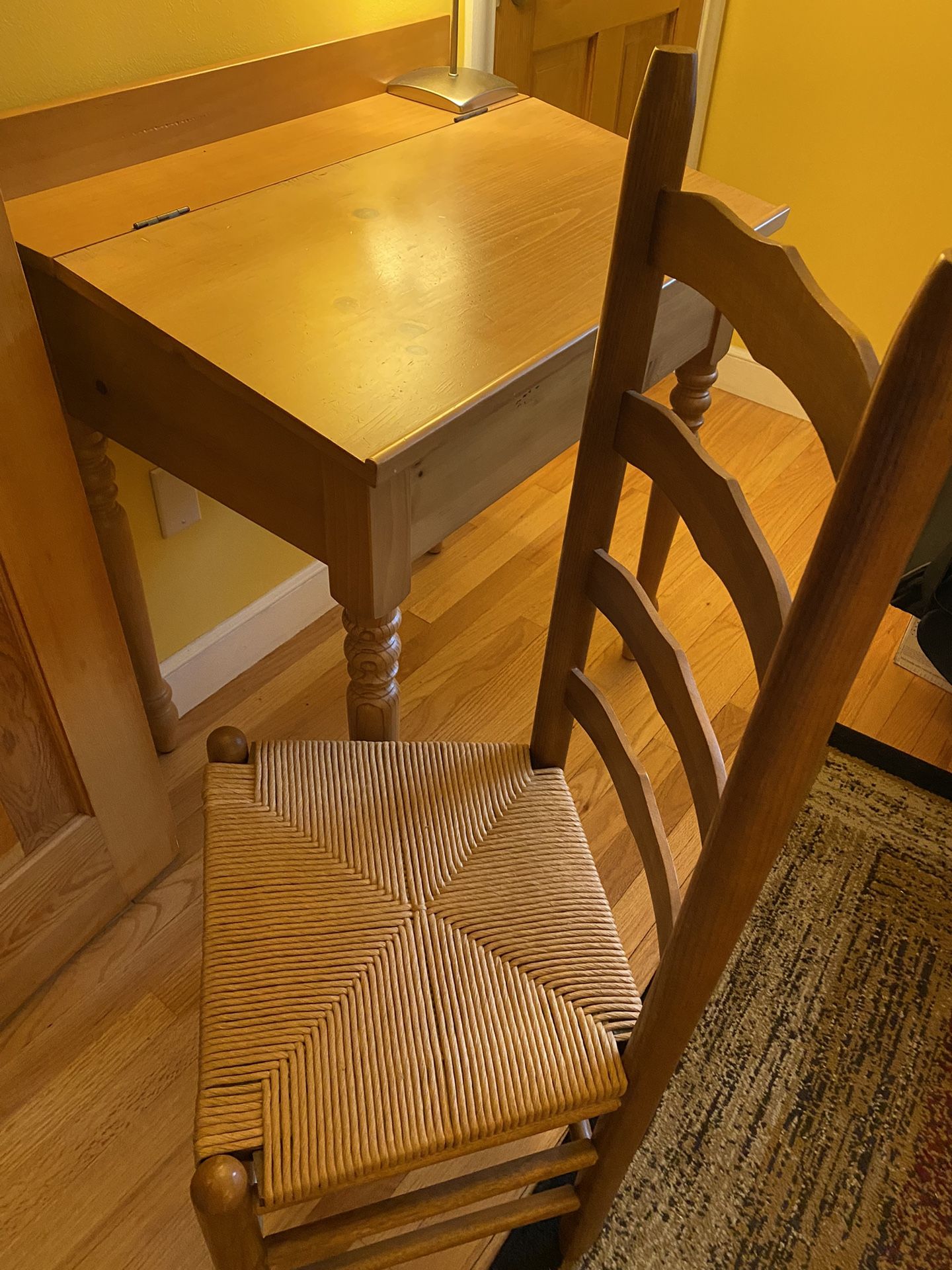 Slant Desk With Ladder Back Chair