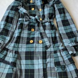 JUICY COUTURE Girls Regal Scotty Plaid Coat Size 10 Classic Long Sleeves Winter