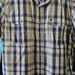 Three Men's Carhartt Plaid Short Sleeved Shirts, Size Large