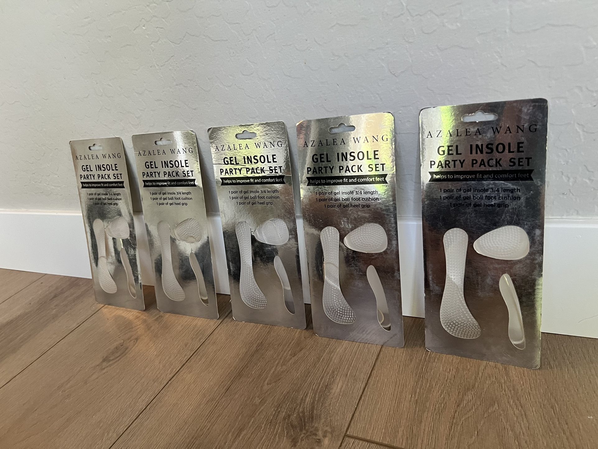 BRAND NEW- 5 Packs Of High Heel Gel Insole Sets- Arch-Ball-Heel support