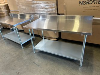 Lab grade stainless steel work tables with backsplash NSF