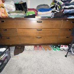 1960’s Mid Century Dresser With Headboard 
