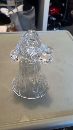 Clear Crystal Glass Santa Claus Figurine