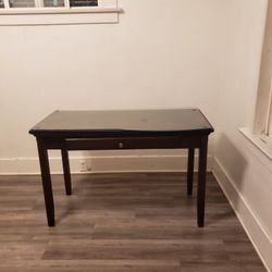 Solid Wooden Table Glass Top 