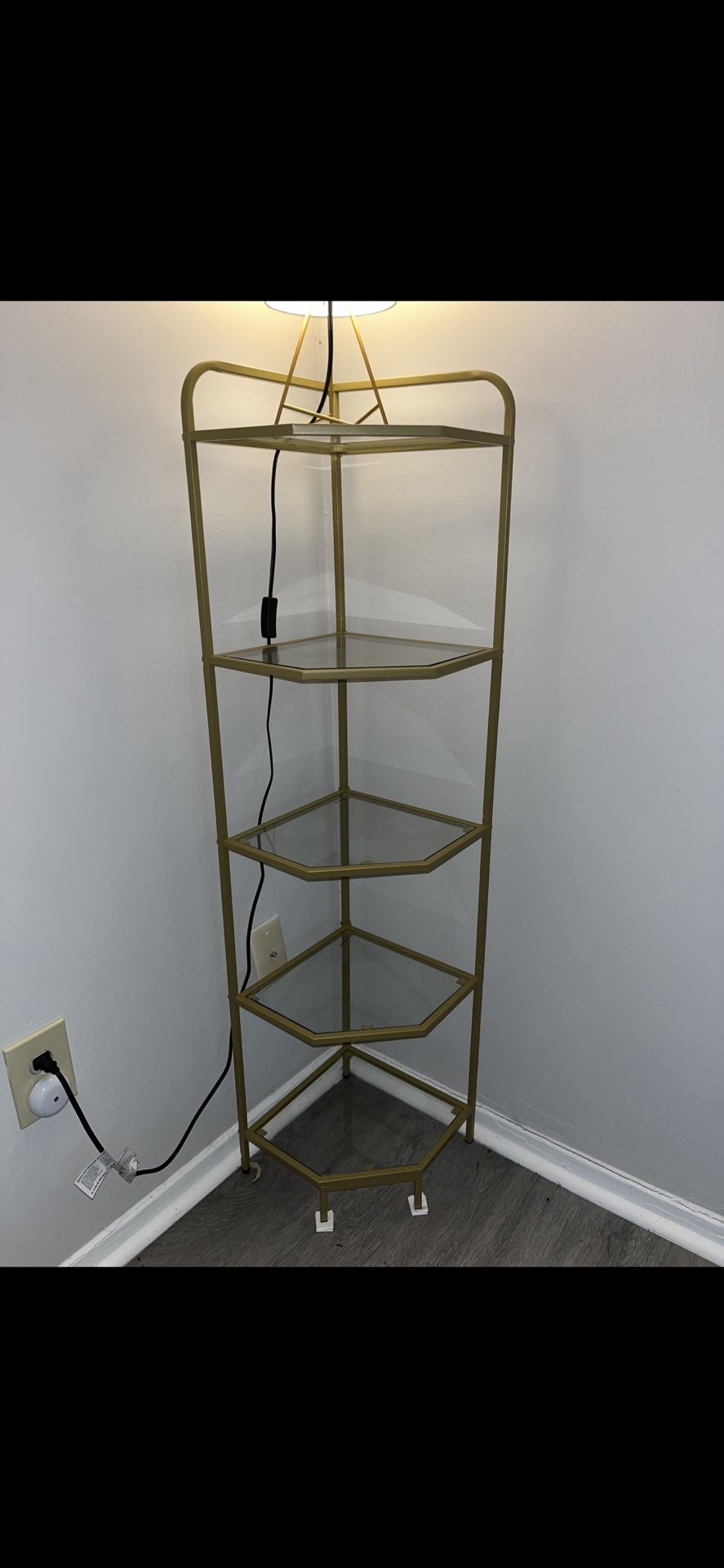 Glass 5 Tier Corner Shelf