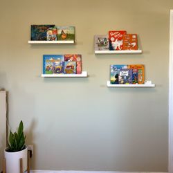 4 White Bookshelves