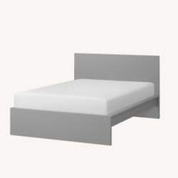 IKEA MALM Queen Bed Frame – Gray (With Slats)