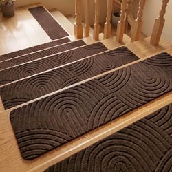 15 Pack 8"x30" Boho Stair Treads with Reusable Adhesive Runner