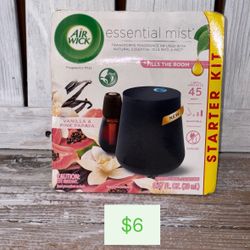 Air Wick Essential Mist Starter Kit (Diffuser + Refill), Vanilla and Pink Papaya, 0.67 fl oz