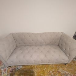 Tan Button-tufted Sofa