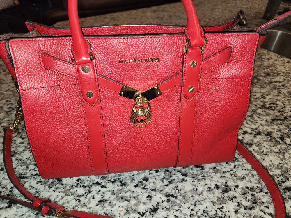 Michael Kors Red Leather Tote