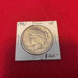 1921 VF Silver Peace Dollar KEY DATE