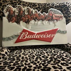 Budweiser Christmas Tin Sign 