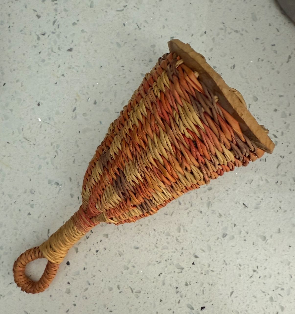 Handwoven In Ghana Rattan Single Caxixi Jingle Shaker Play Instrument