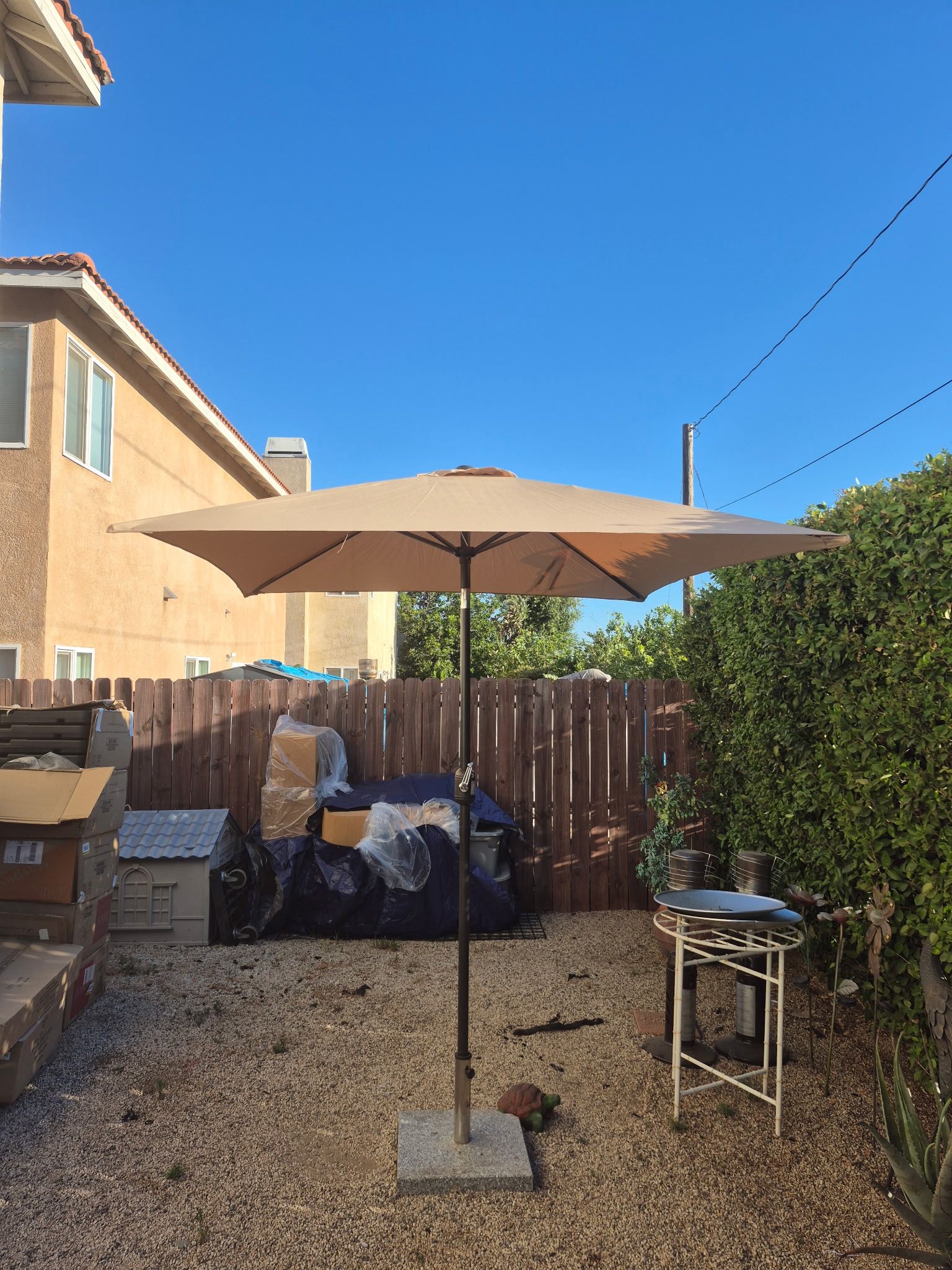 6.5” FT Square Market Umbrella Patio Color: Tan Kaky Base Not Included