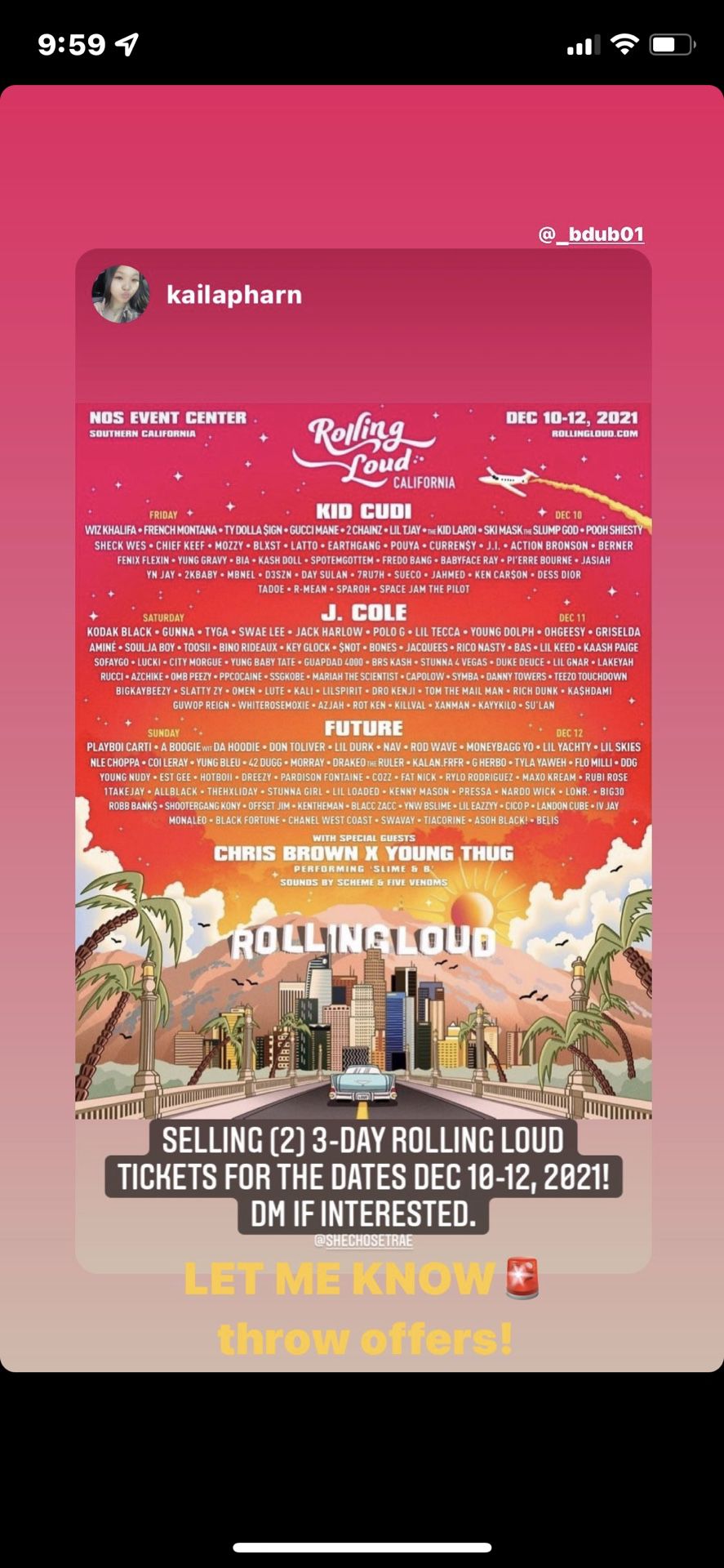 Rolling Loud 2(3) Day Tickets 