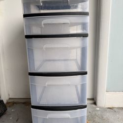 Plastic Storage On Wheels W/ Drawers 