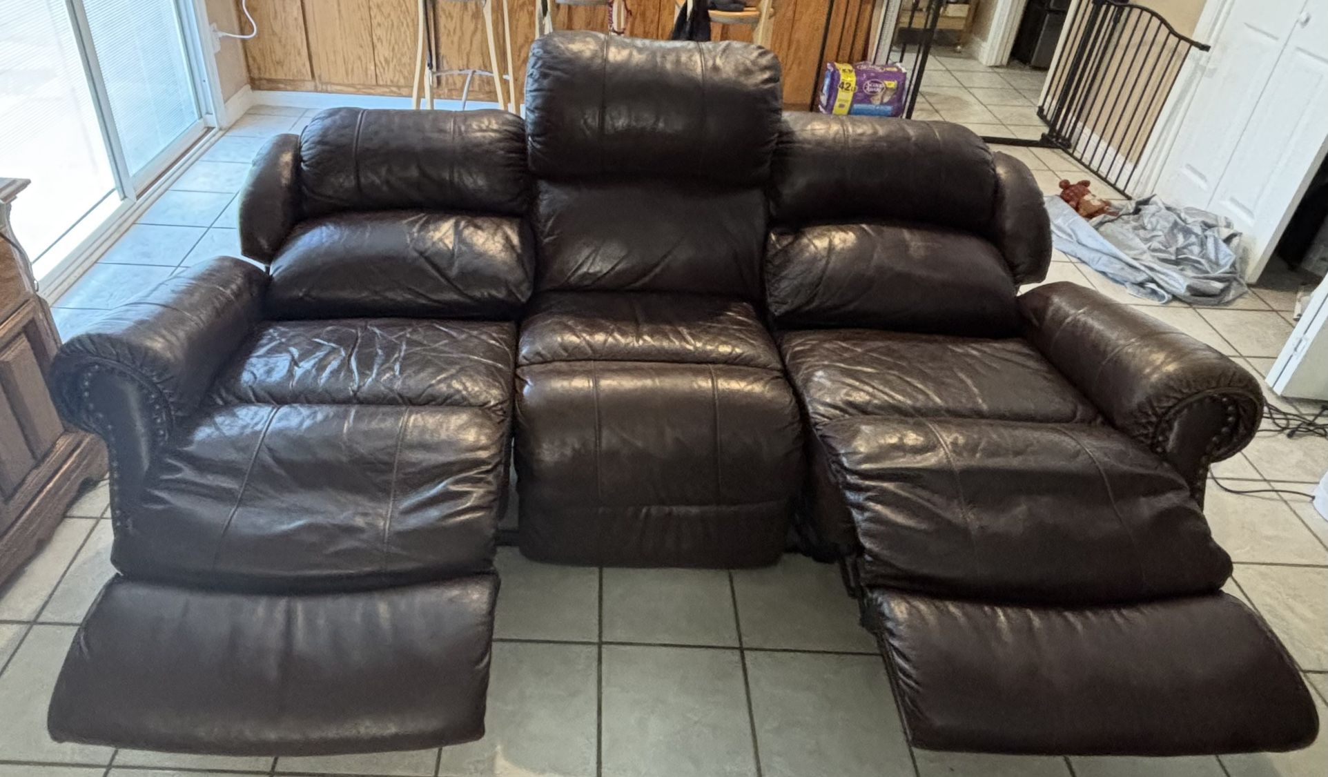 Leather Electric Reclining Couch