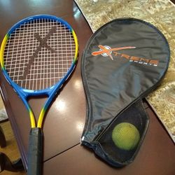 X Treme Tennis Racket Intellifiber 5" Leather Grip with Cover